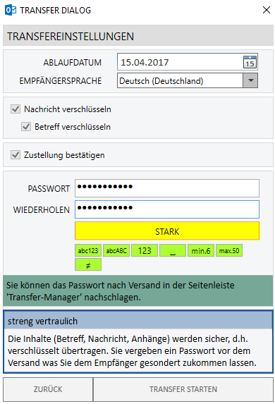 Transfer Dialog