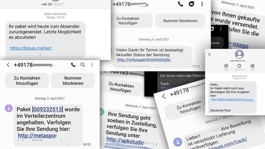 Fake Paketdienst SMS Verbraucherzentrale NRW