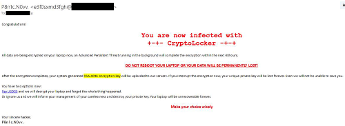 You are now infected with CryptoLocker