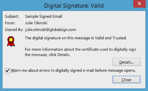 Digital Signature: Valid