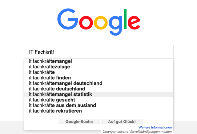 Google Fachkräftsmangel