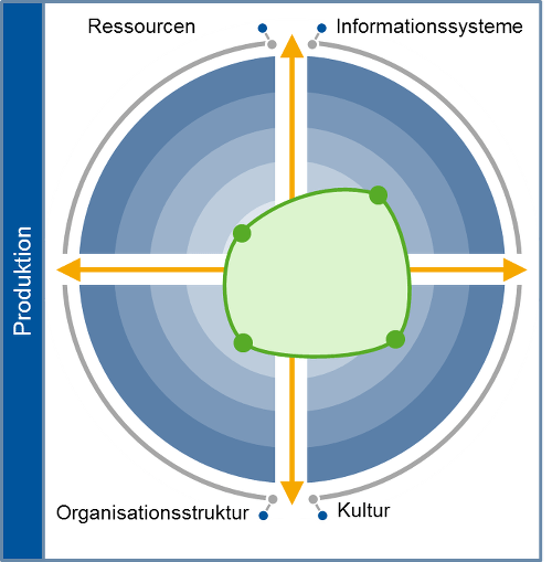 Beispielhafte Reifegrad-Bestimmung im Funktionsbereich Produktion