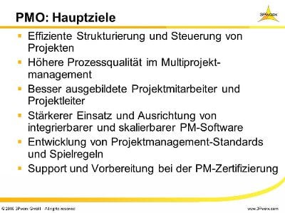 PMO: Hauptziele