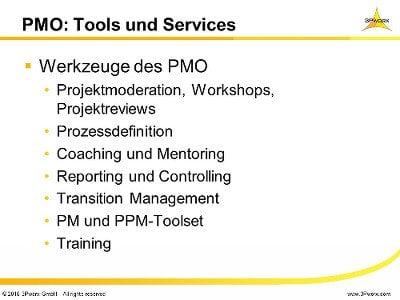 PMO: Tools und Services