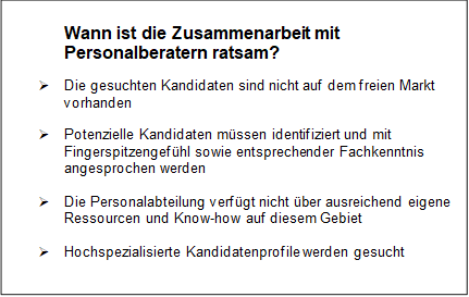 Zusammenarbeit mit Personalberatern