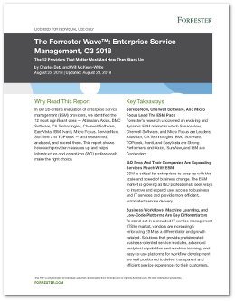 The Forrester Wave™: Enterprise Service Management, Q3 2018