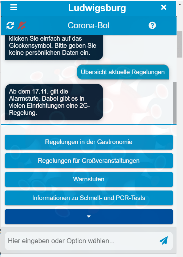 Corona Bot Ludwigsburg