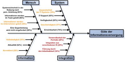 Bild 2: Ursache-Wirkungs-Analyse der Informationsversorgungsgüte.