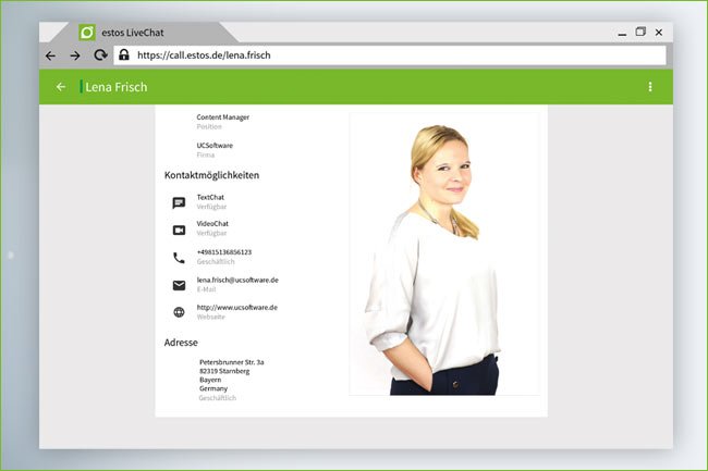 Live-Chat: Visitenkarte
