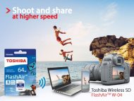 Mehr Speicherkapazität bis zu 64 GByte und höhere WLAN-Performance: »FlashAir«-SD-Speicherkarte der vierten Generation (Bild: Toshiba)