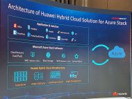 Die Hybrid-Cloud-Lösung von Huawei für Azure Stack nutzt die Infrastrukturlösungen Fusionserver, NVMe-SSD, Cloudengine-Switch und eSight-Management (Bild: Stefan Girschner).