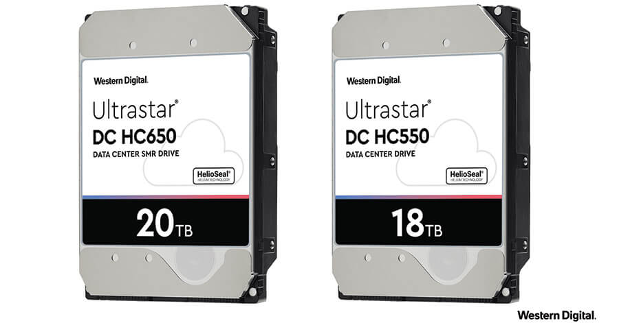 Western Digital »CMR Ultrastar DC HC550 18TB« und »Ultrastar DC HC650 20TB«