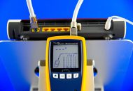 Der »Fluke Networks MicroScanner PoE« bescheinigt dem 2,5-GbE-Multi-Speed-Port der AVM 6660 Cable hier gerade einen LAN-Speed von 2.500 Mbit/s (Bild: Harald Karcher).