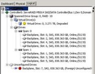 So sieht das Raid 10 nach dem Ausfall einer HDD nun aus (Bild: Lesereinsendung).