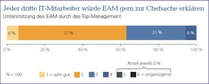 Jeder dritte Mitarbeiter würde EAM gern zur Chefsache erklären.