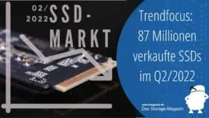 Der SSD-Markt ist im Q2/2022 rückläufig: Laut Trendfocus werden insgesamt rund 87 Mio. SSDs verkauft.