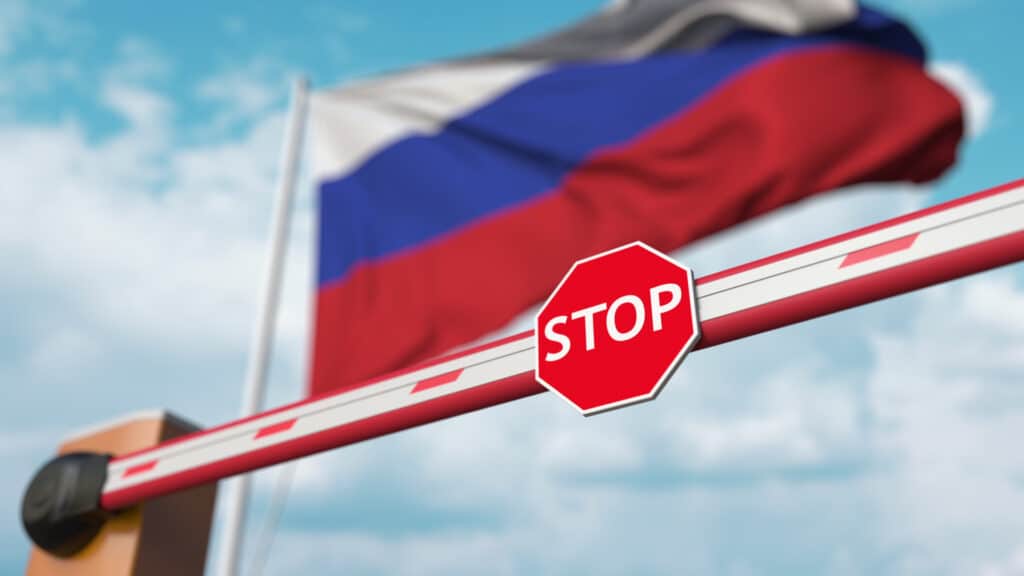 Russland Stoppschild