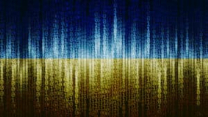 Ukraine Flagge aus Code