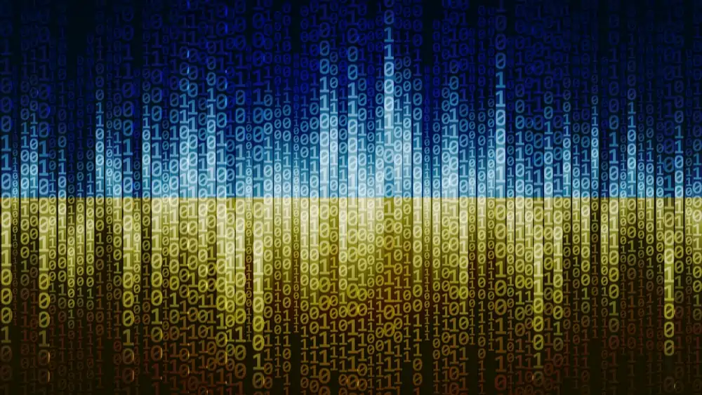 Ukraine Flagge aus Code