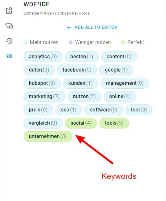 Keywords für Suchmaschinenoptimierung