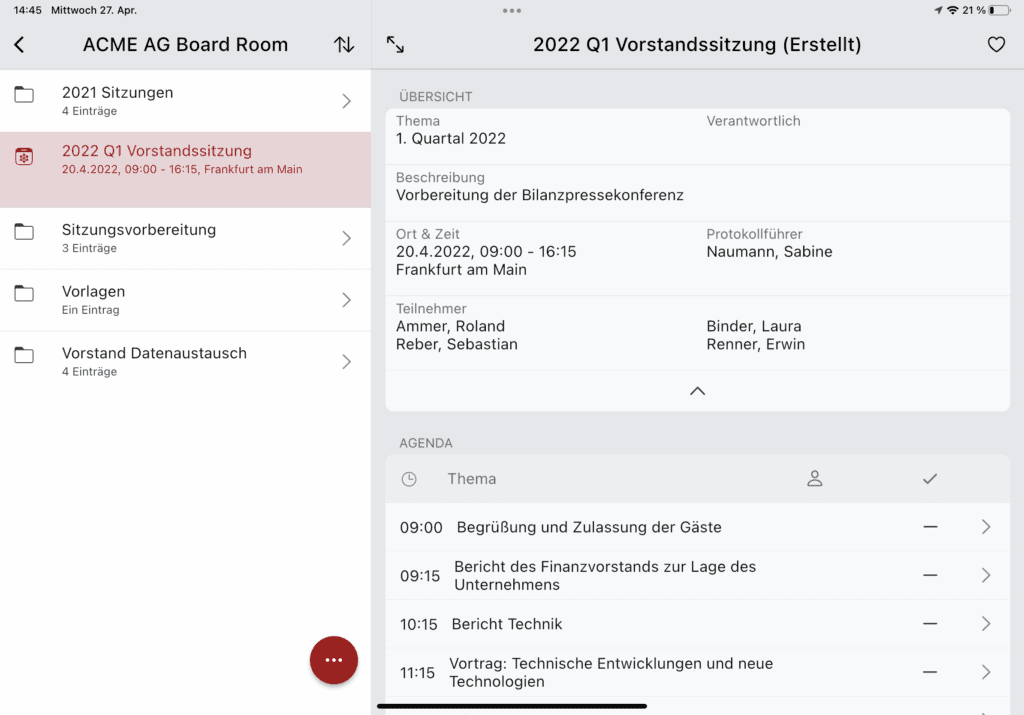 netfiles Board Room mobile App