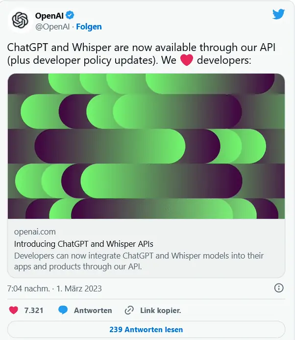Screenshot 2023 03 02 at 08 47 54 Beitrag bearbeiten „OpenAI veroeffentlicht ChatGPT API ‹ Onlineportal von IT Management — WordPress