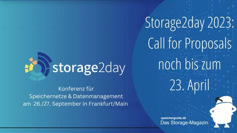 Storage2day 2023: Call for Proposals bis zum 23. April verlängert