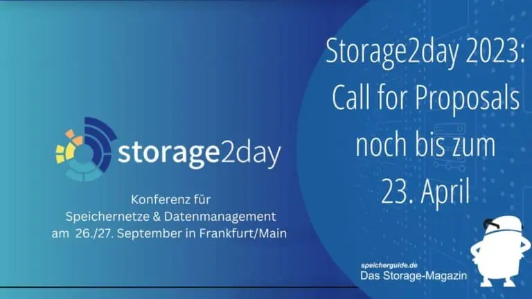 Storage2day 2023: Call for Proposals bis zum 23. April verlängert