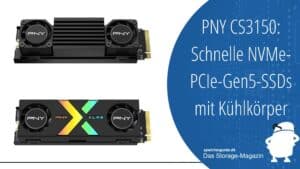 PNY CS3150: Schnelle NVMe-PCIe-Gen5-SSDs mit Kühlkörper