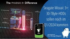 Seagate Mozaic 3+: 30-TByte-HDDs sollen noch im Q1/2024 kommen
