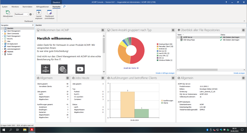 Aagon ACMP 6.6 Suite, Screenshot