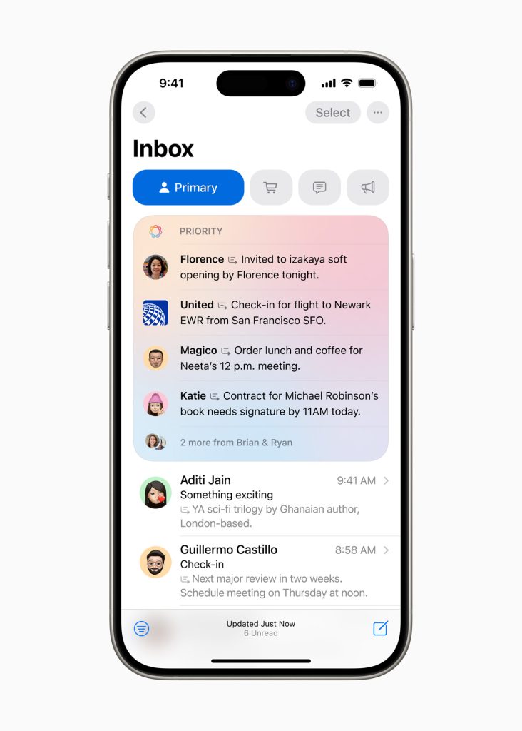 Apple WWDC24 Apple Intelligence Mail Priority Messages 240610