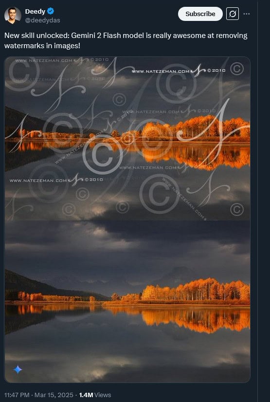 The picture agency nightmare: Gemini removes watermarks 1 Watermark Gemini