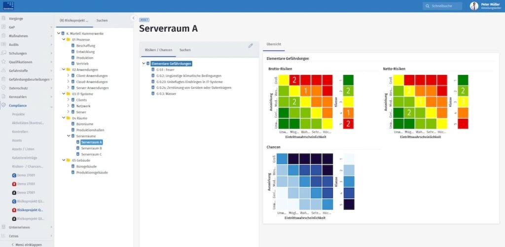 Wie sich mit einem ISMS Sicherheitskultur im Unternehmen etablieren lässt 3 Transparentes Risikomanagement:
ConSense ISMS bietet geeignete Tools zur Bewertung von Risiken
(Bildquelle: ConSense GmbH)