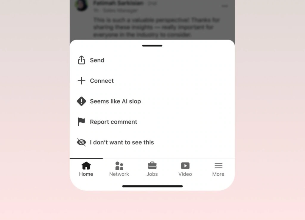 LinkedIn führt Meldebutton gegen Slop-Beiträge ein 1 KI Slop Linkedin Button