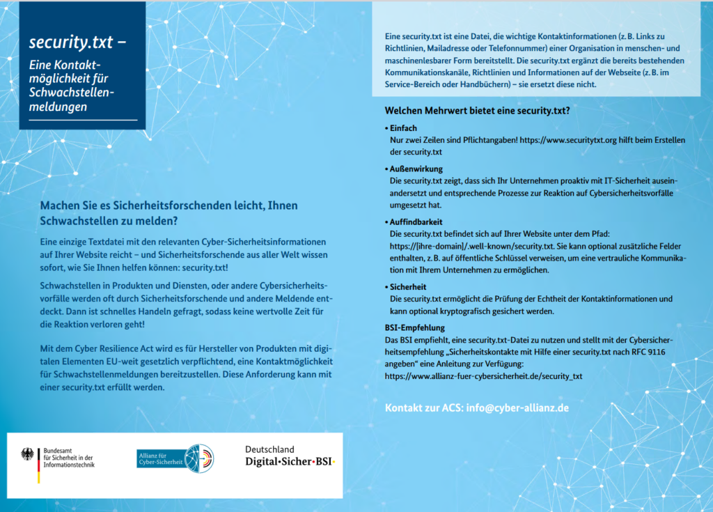 BSI schlägt Alarm: Kaum jemand nutzt Security.txt 1 Security.txt-Anleitung