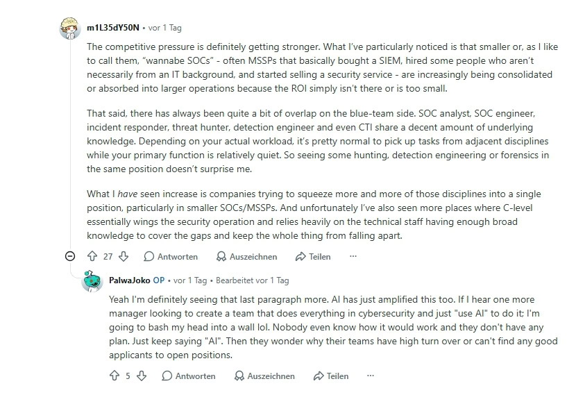 Trend im IT-Arbeitsmarkt: Warum Cyber-Security-Rollen immer mehr verschmelzen 2 Bildschirmfoto 9 9 2026 101628 www.reddit.com 1