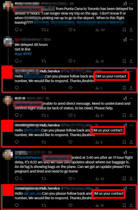 Fake-Kundensupport: Betrüger kapern Airline-Beschwerden 1 Social media messages 1