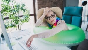 Sommerurlaub, Büro, Stress