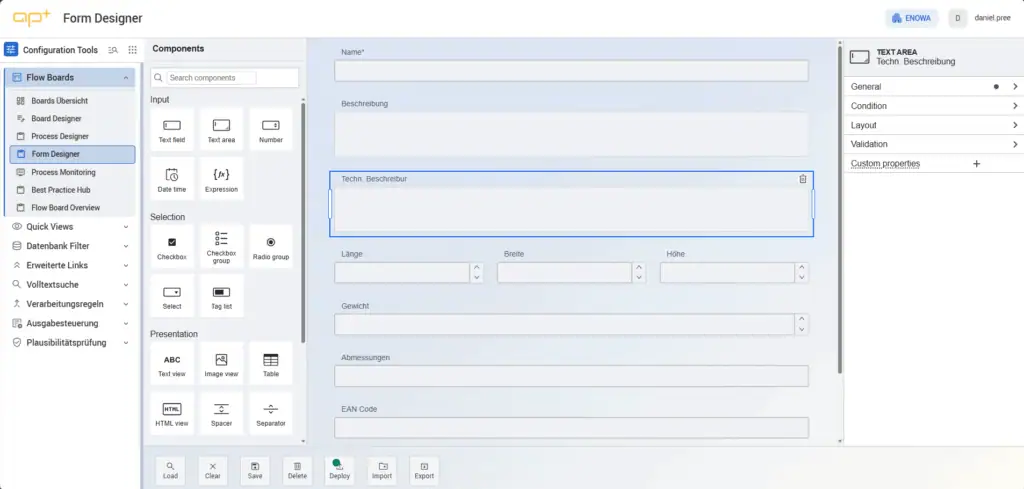 APplus 10 macht ERP-Prozesse intelligenter 3 Bild: APplus 10 Form Designer für situationsabhängige Eingabemasken (Quelle: Asseco Solutions)